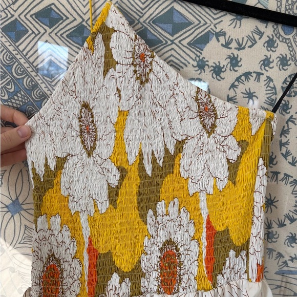 S/W/F One shoulder layered maxi dress in yellow sunflower print - Picture 3 of 8